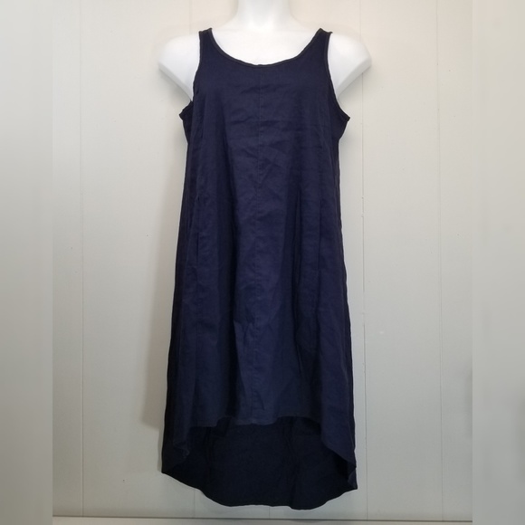 Eileen Fisher Dresses & Skirts - Eileen Fisher S Navy Blue Sleeveless Dress Hi Low